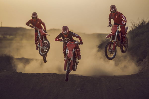 GasGas motocross bikes in action.