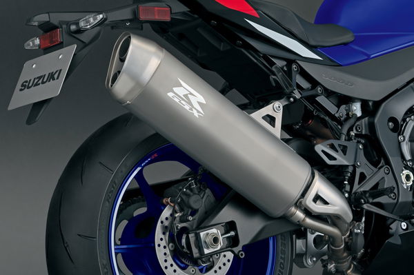 The exhaust is unusually small for a modern era GSX-R1000 - but the trick is moving the catalyser