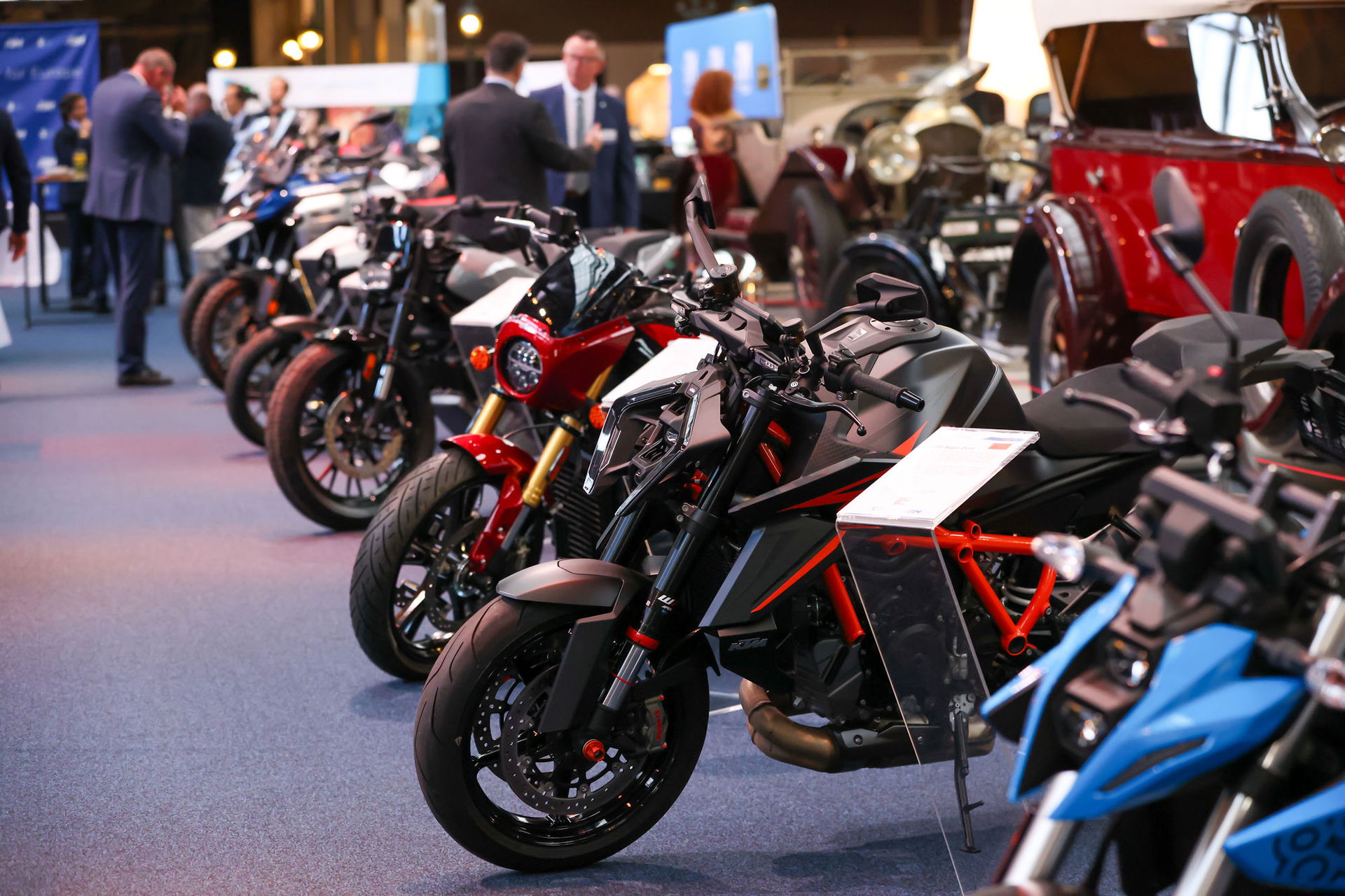 A row of modern motorcycles