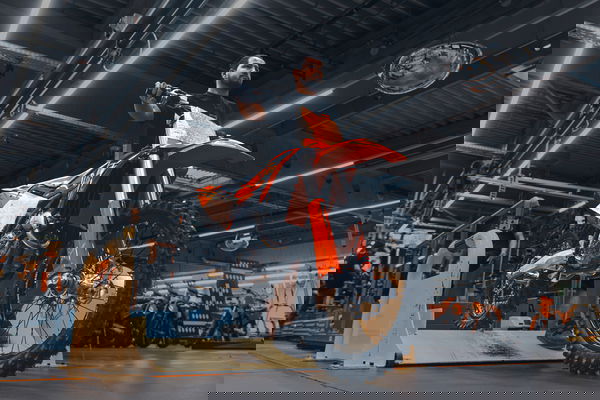 A KTM motorbike rolls off the production line