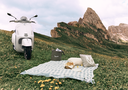 Vespa GTS SuperTech 310 set up next to a picnic. Credit - Andy Massaccesi