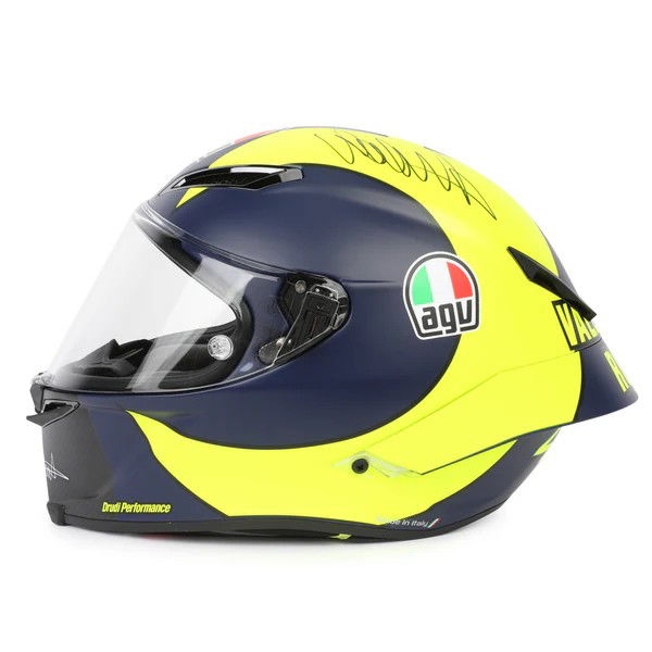 Valentino Rossi-signed AGV helmet from 2019. Photo credit - MotoGP Authentics