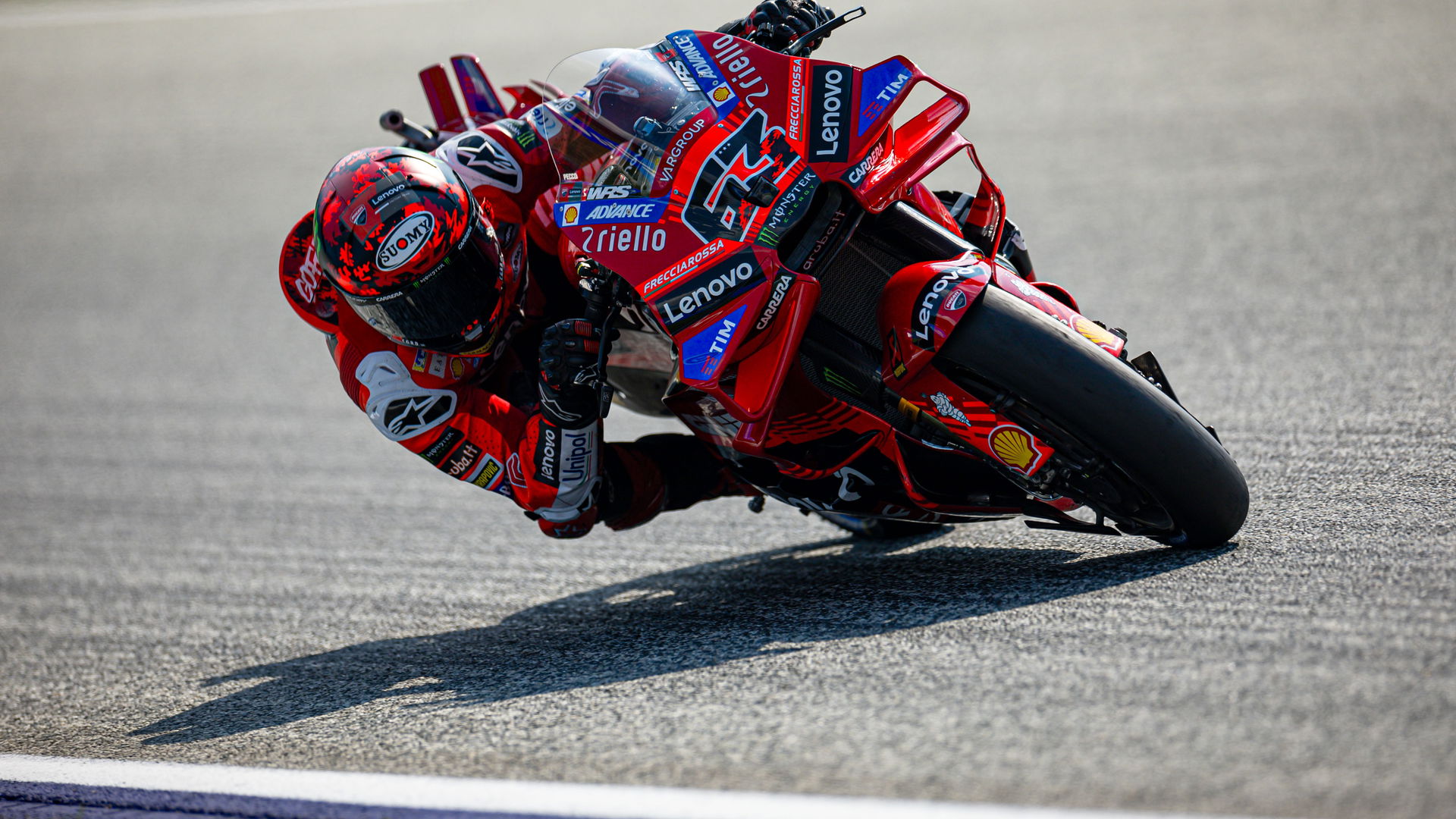 Francesco Bagnaia riding his Ducati in Austria