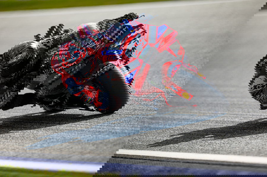 Francesco Bagnaia riding his Ducati in Austria