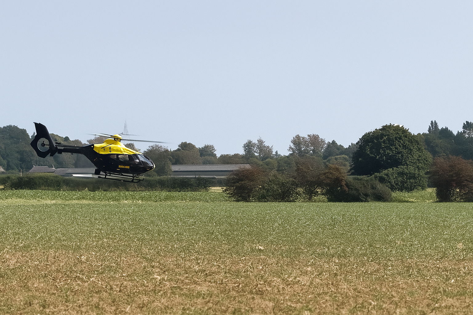 Police helicopter chasing biker