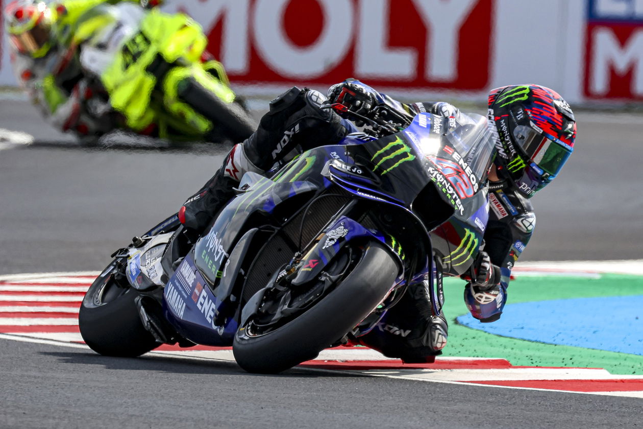 Yamaha's current race bike, at the 2025 Hungarian grand prix