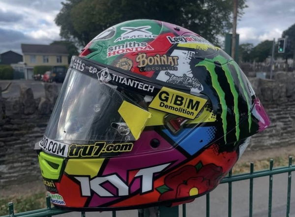 John McGuinness' Gus Scott tribute helmet