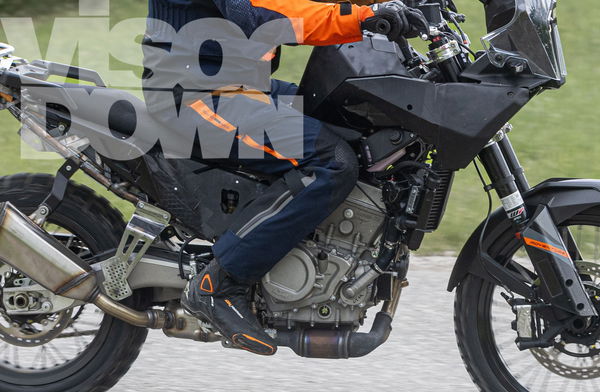 A spy picture showing what is thought to be a replacement for the KTM 390 Adventure