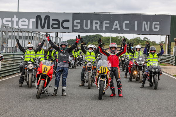 Randy Mamola with the riders who took part in the parade laps