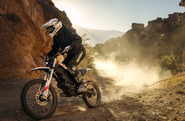 Zero XB riding on a dirt trail