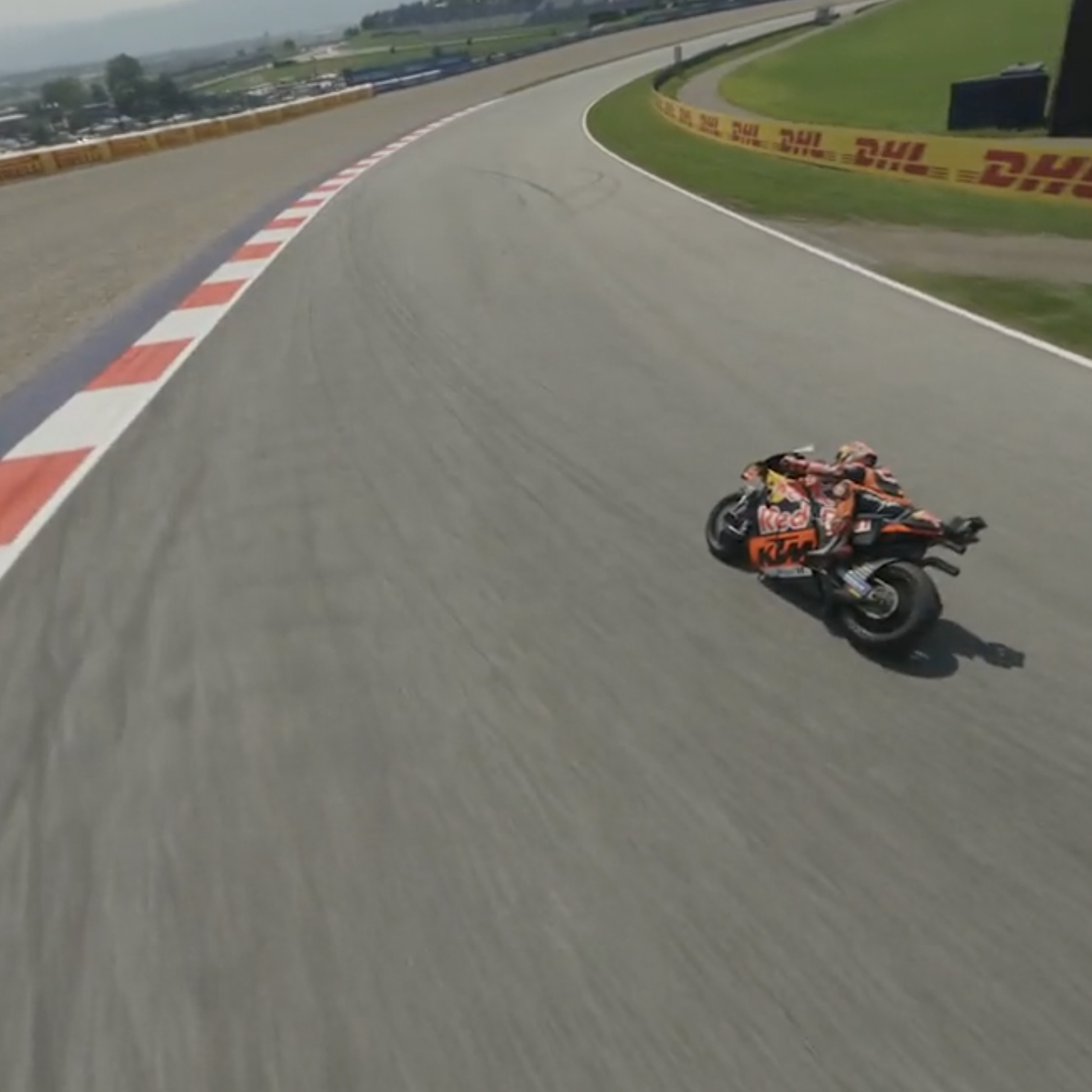 Red Bull's Drone 1 racing Jonas Folgar who is riding a KTM RC16