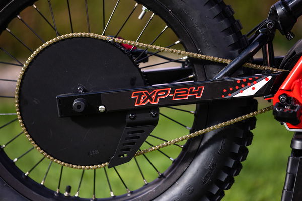 The rear wheel and sprocket of the TXP-24