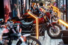 Harley-Davidson motorcycles on stage