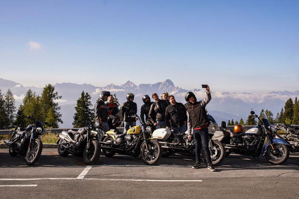 Harley-Davidson motorcycles lined-up together