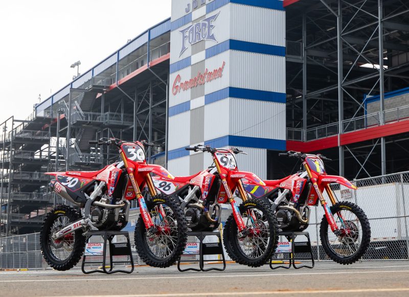 Honda Super Motocross bikes from the race weekend in Charlotte