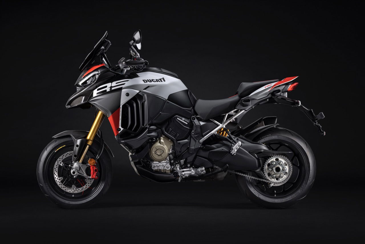 The bike retains its trademark single-sided swingarm