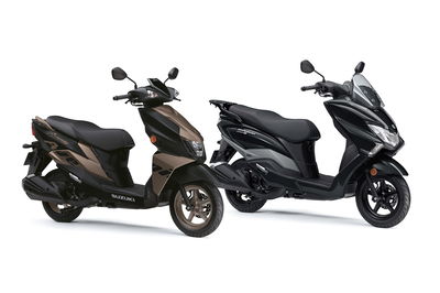 Suzuki Avenis and Burgman scooters together