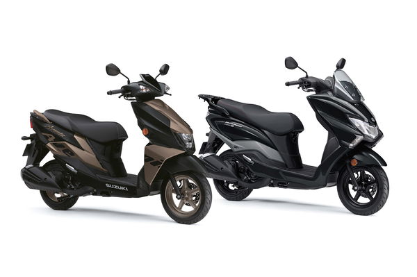 Suzuki Avenis and Burgman scooters together