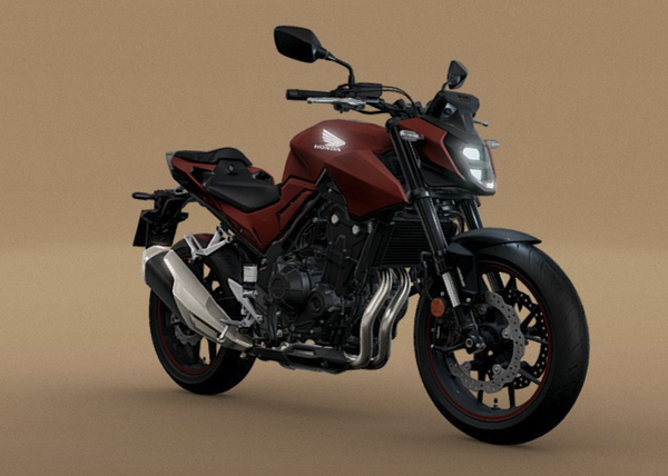 Honda CB500 Hornet in a dark red and black colour scheme