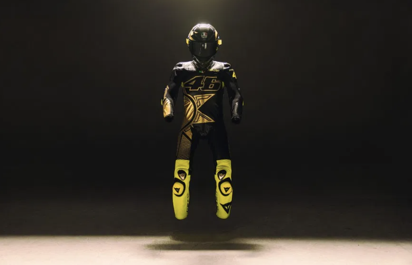 Valentino Rossi suit and helmet
