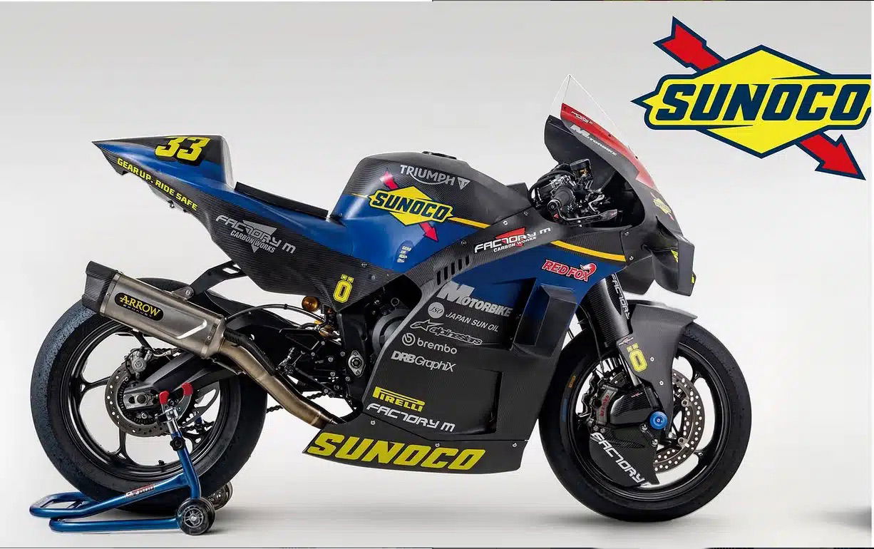 The bike with its Sunoco decals