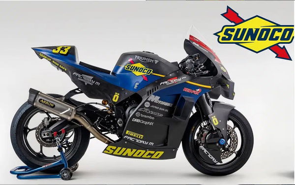 The bike with its Sunoco decals