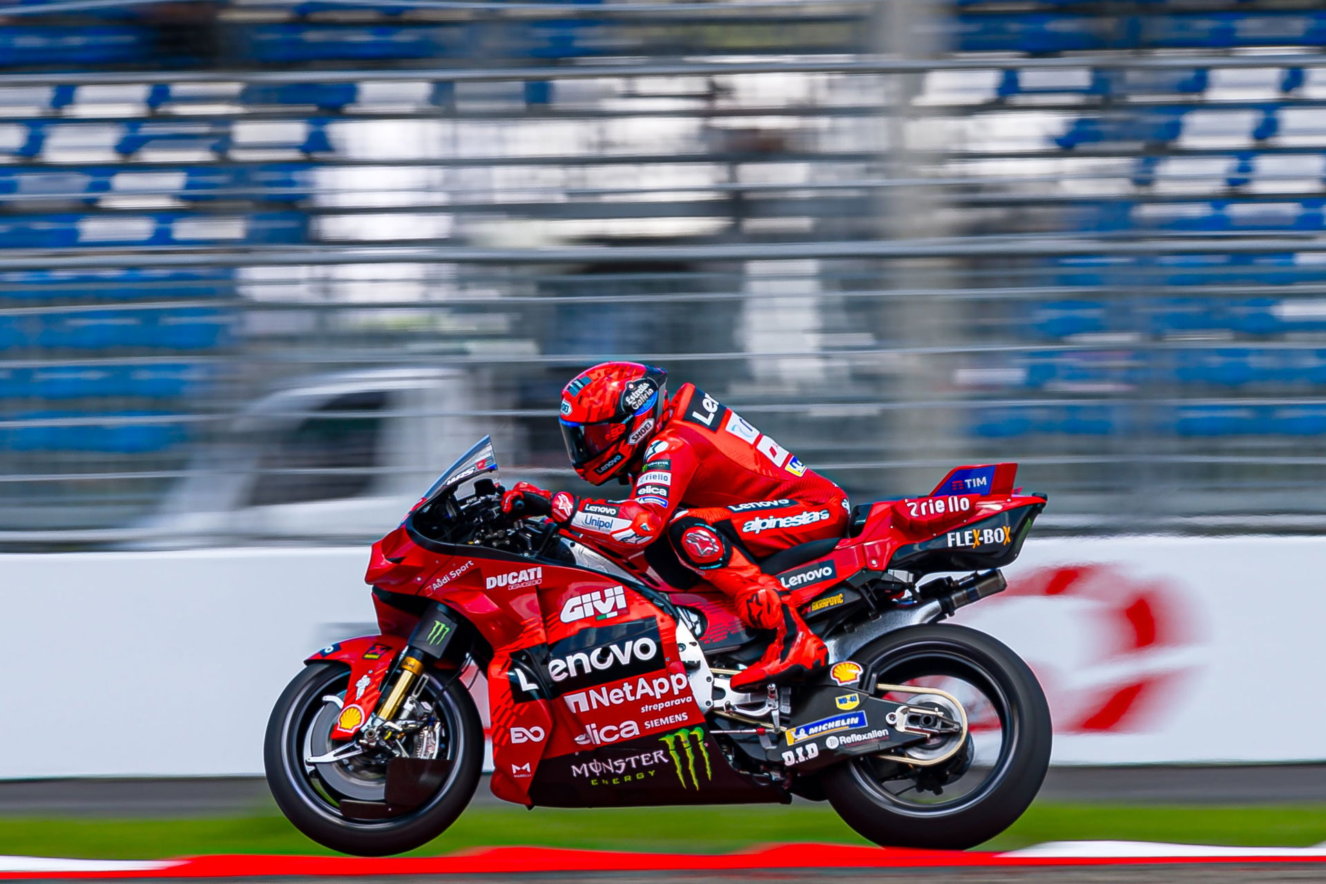 Marc Marquez riding his factory Ducati MotoGP bike