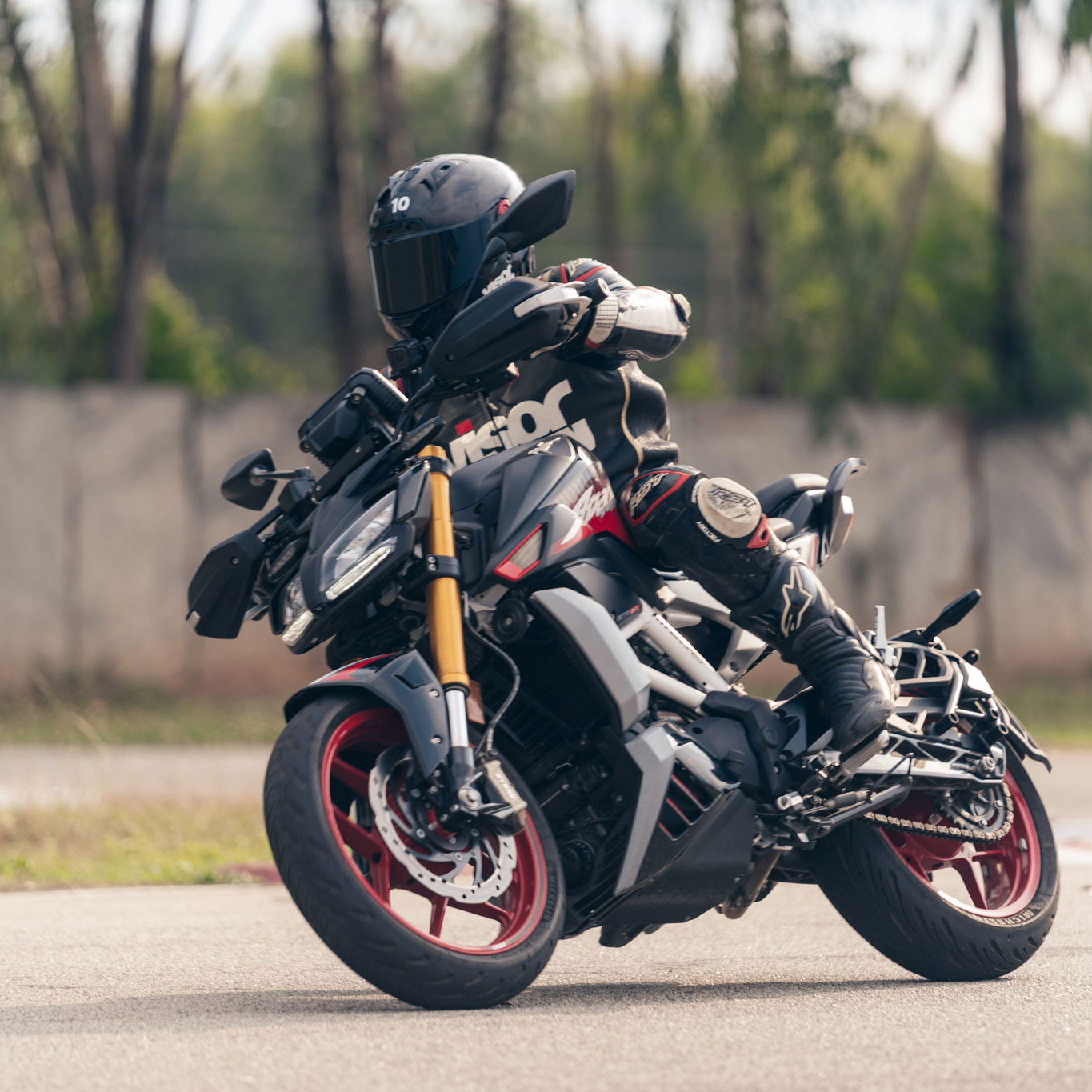 The TVS Apache RTR 310 - riding