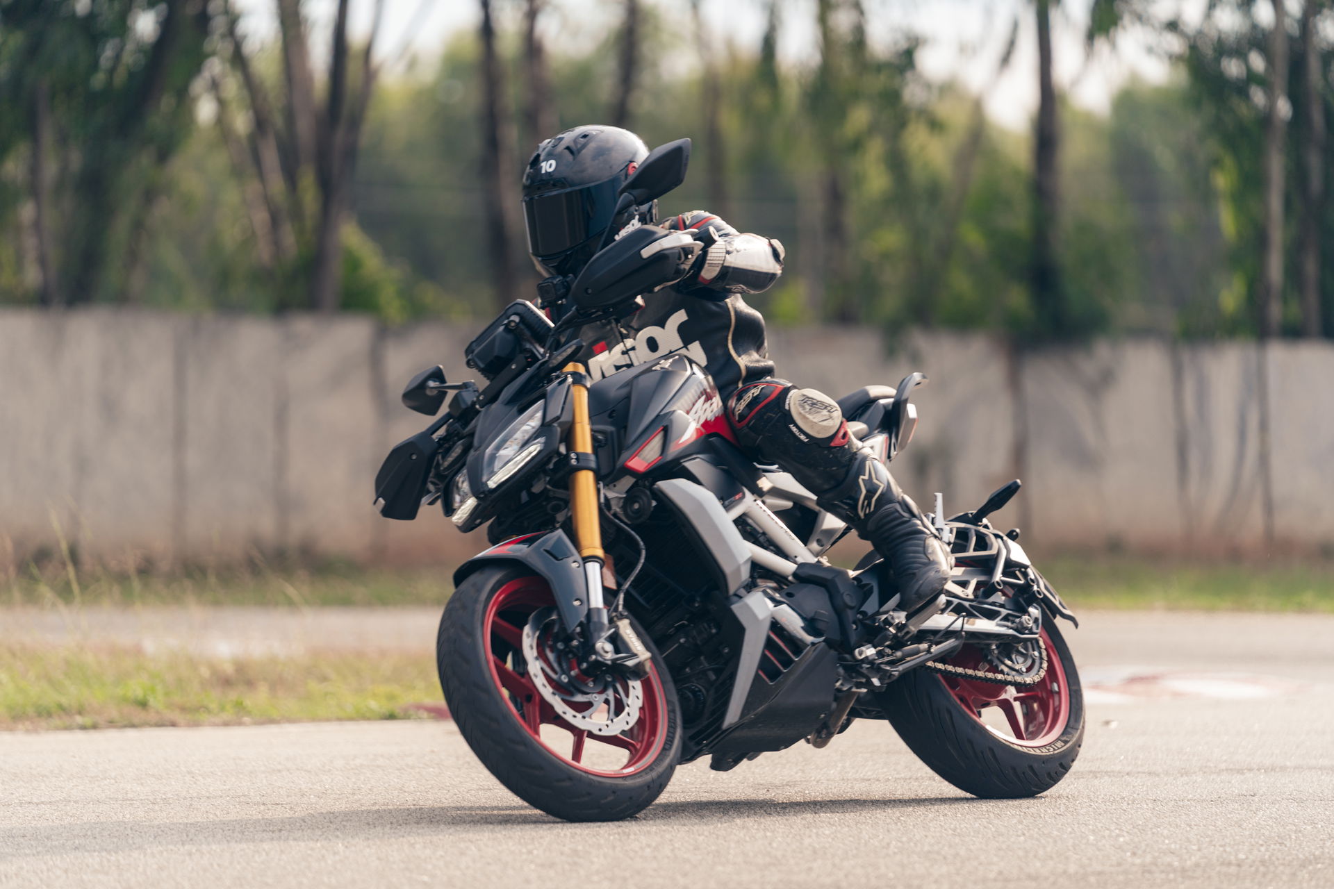 The TVS Apache RTR 310 - riding