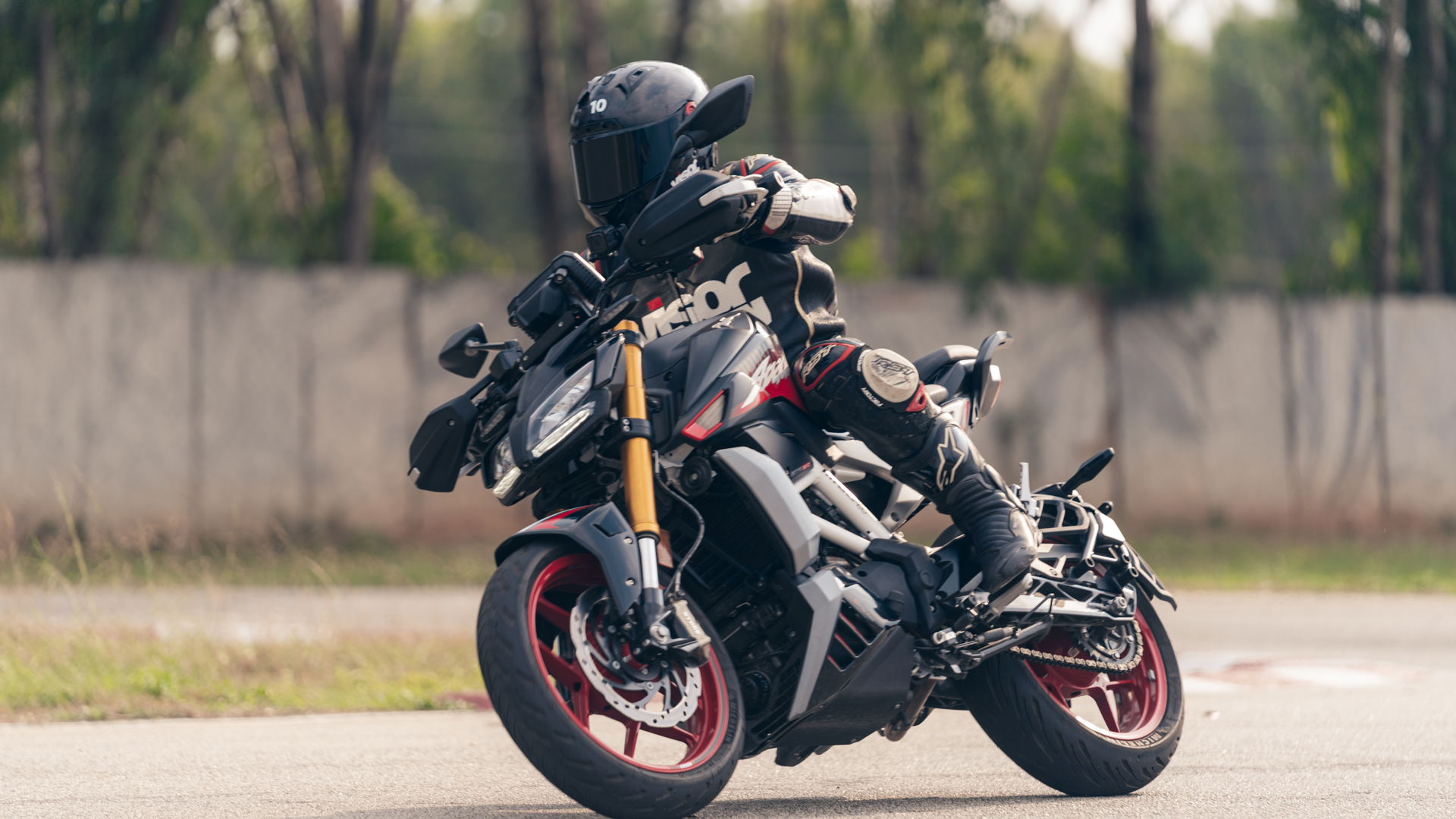 The TVS Apache RTR 310 - riding
