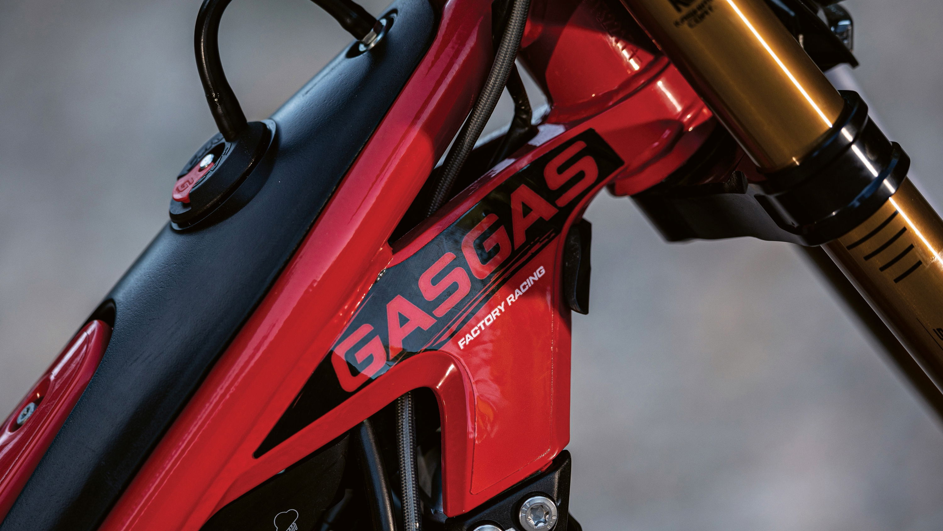 GasGas branding on one of its motorcycles