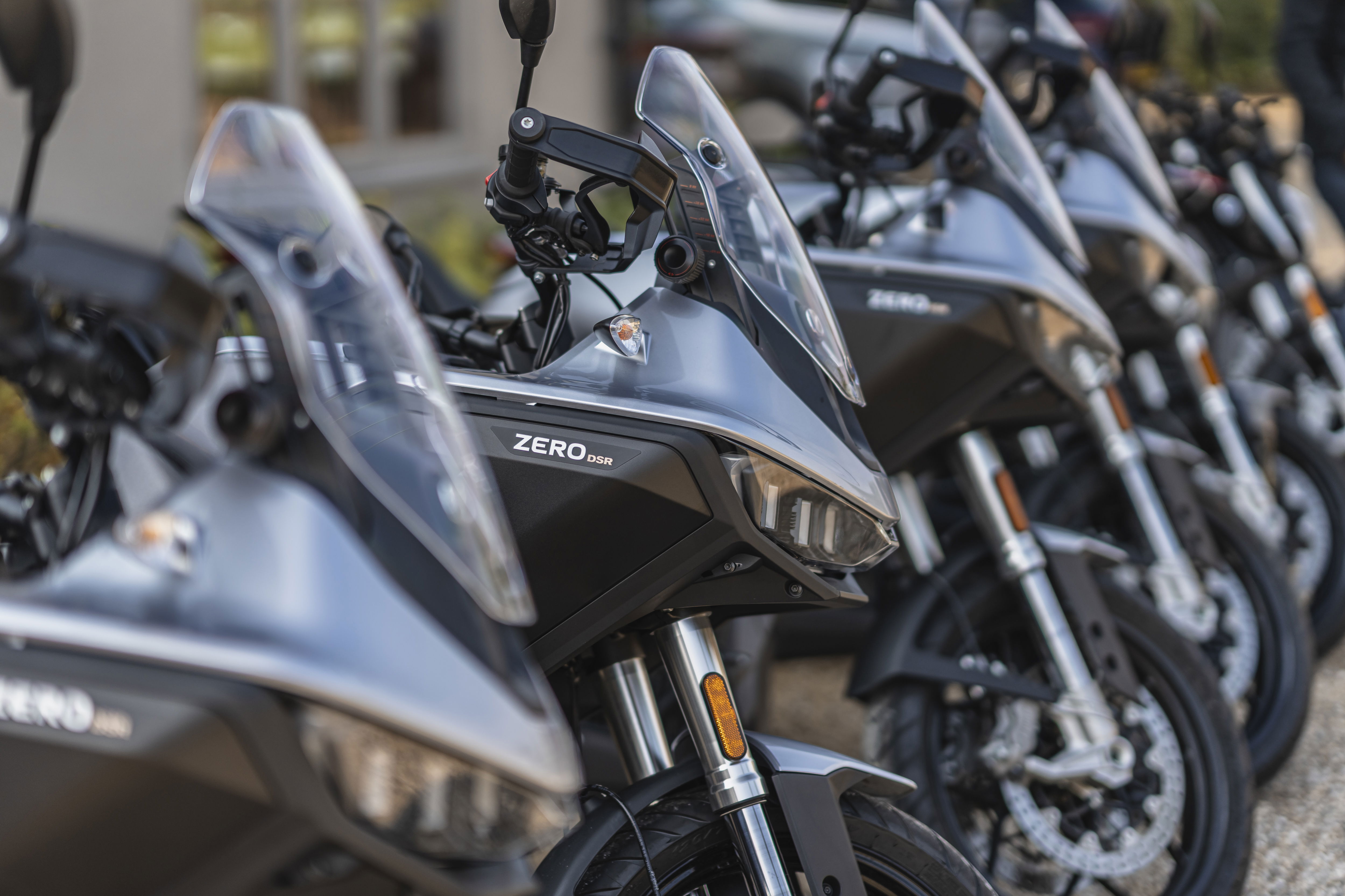 A fleet of Zero DSR/X electric motorcycles