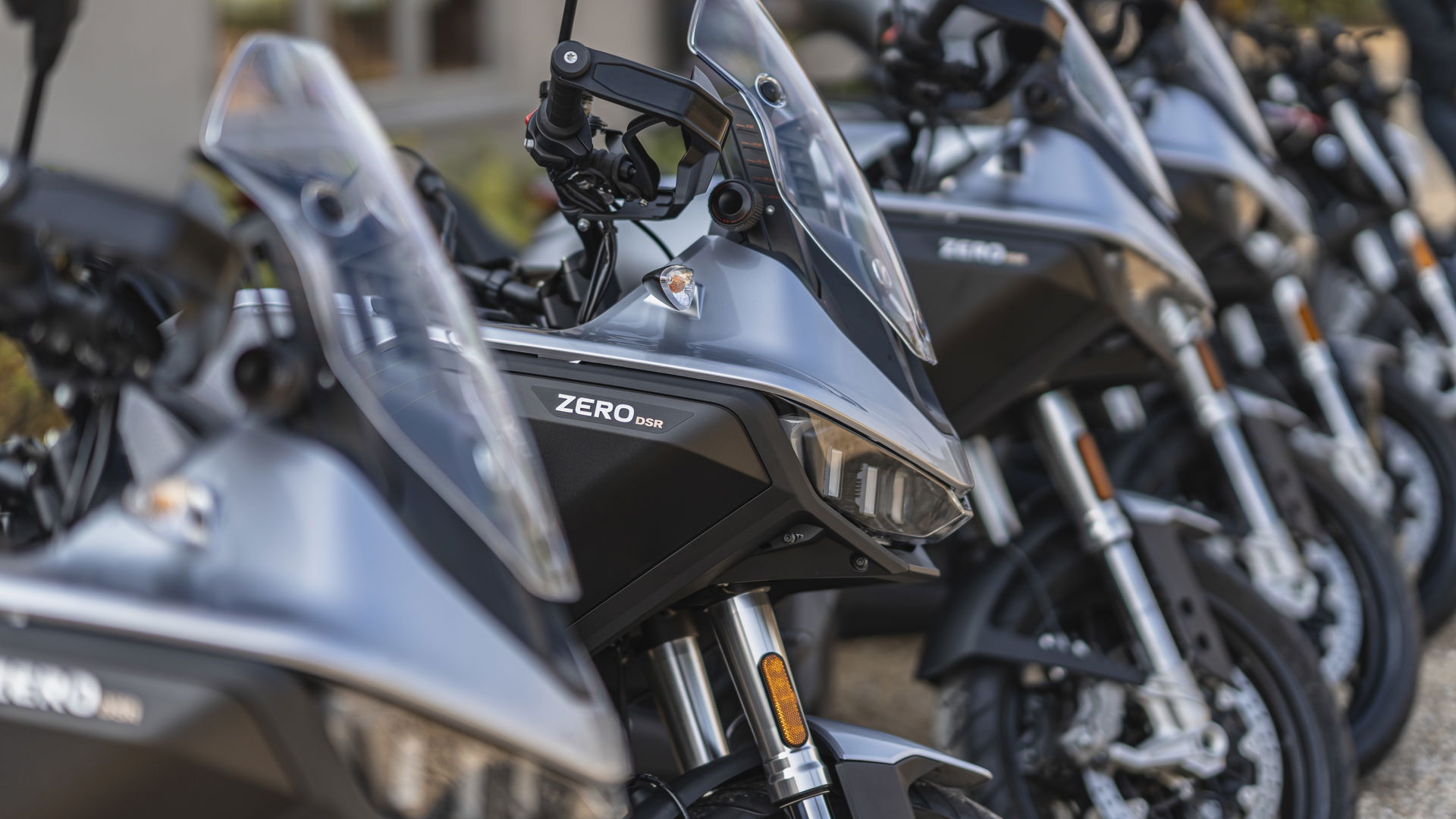 A fleet of Zero DSR/X electric motorcycles