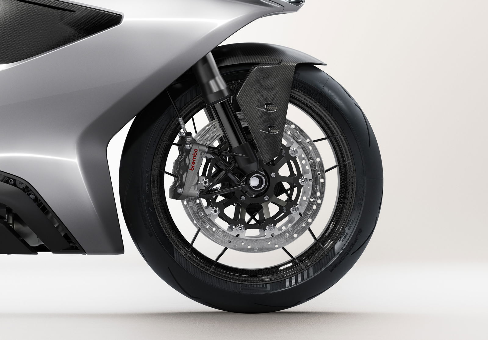 Top-spec Brembo HyPure brake callipers at the front