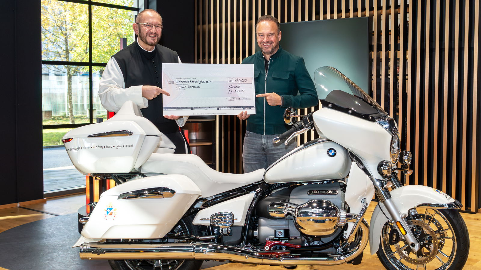 Pope Leo-signed BMW R18 Transcontinental bike