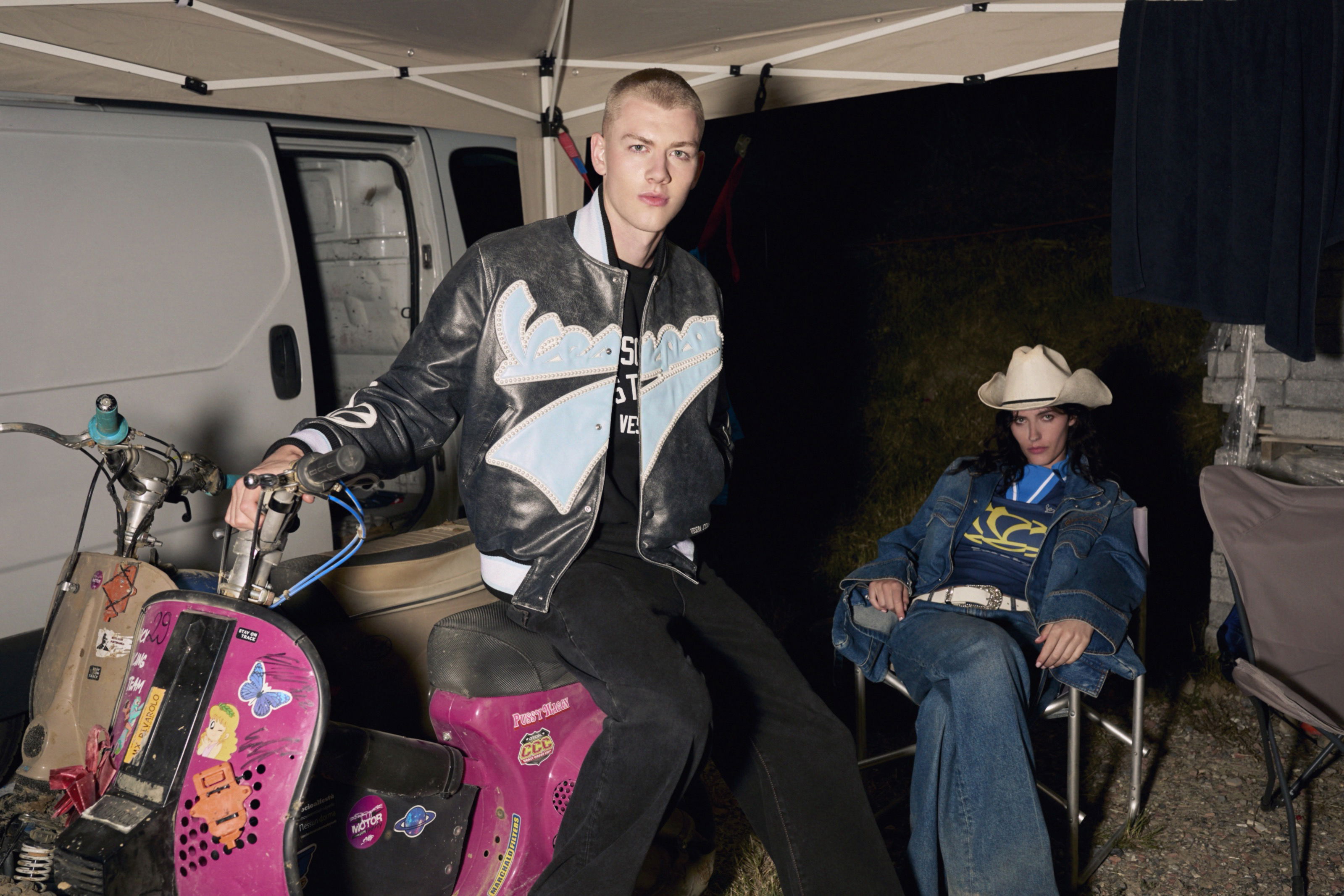 Vespa's new clothing range being worn