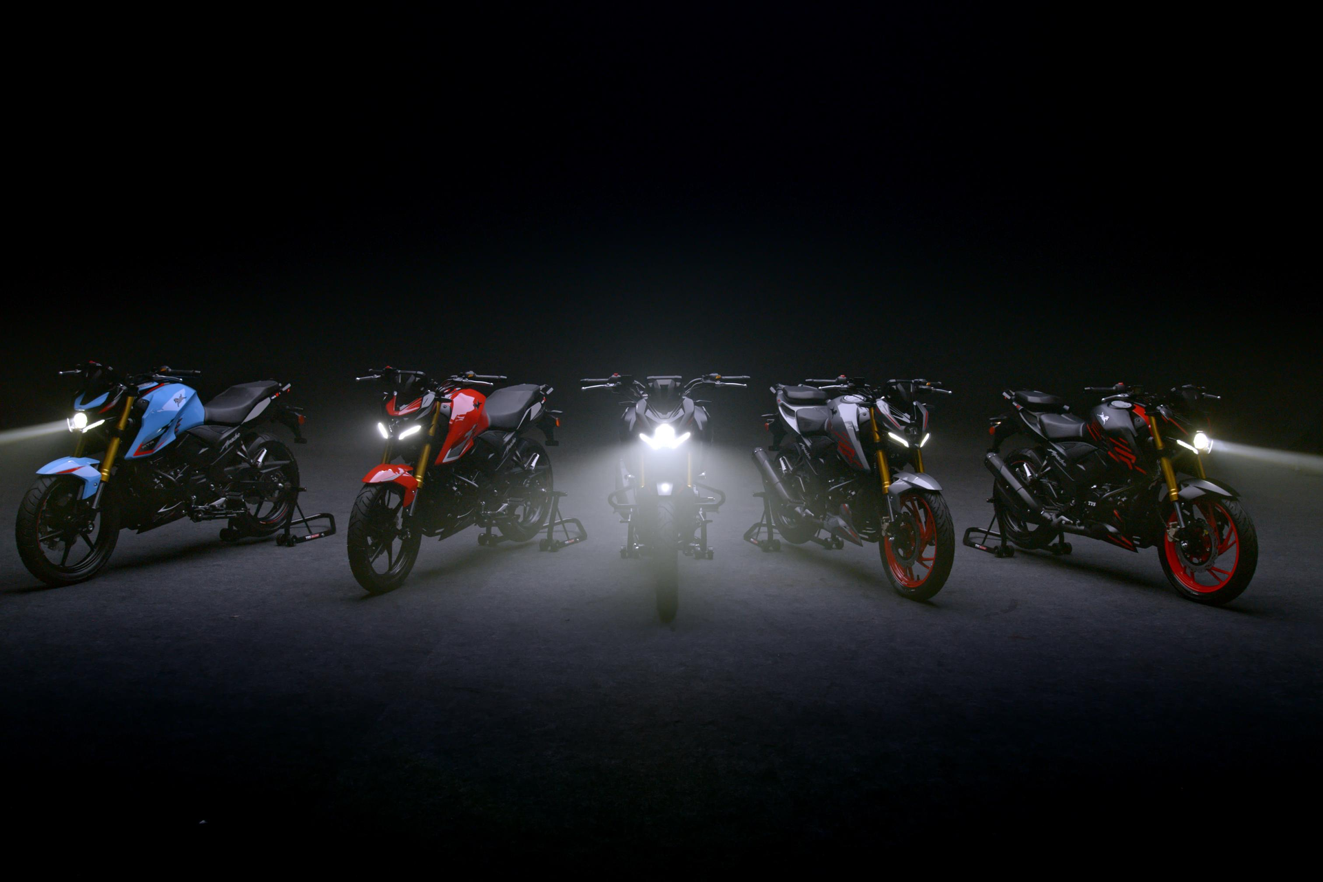 The current TVS Apache range