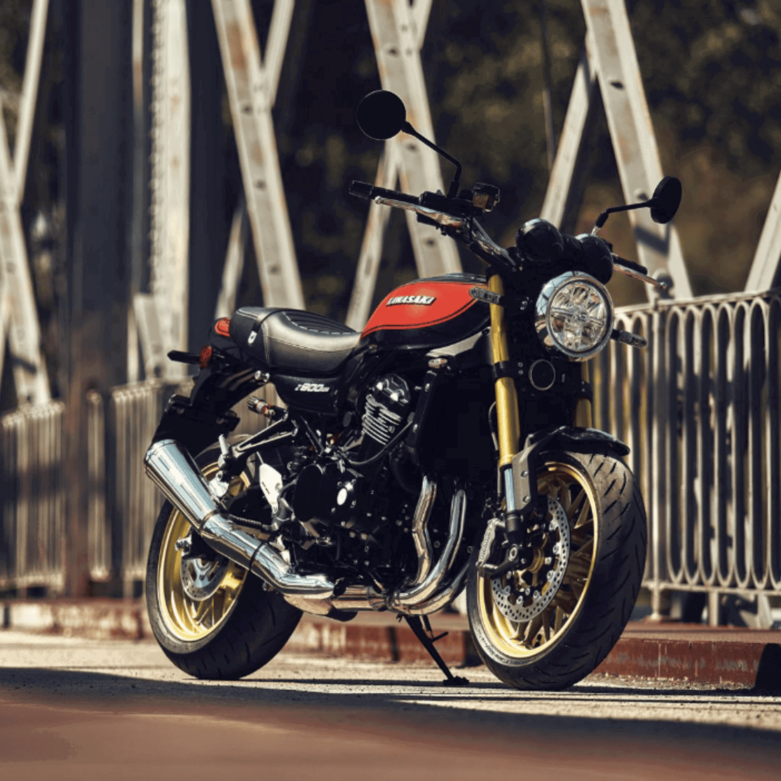 2026 Kawasaki Z900RS SE parked off-road