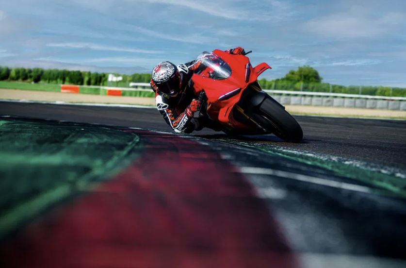 A Ducati Panigale being ridden on track