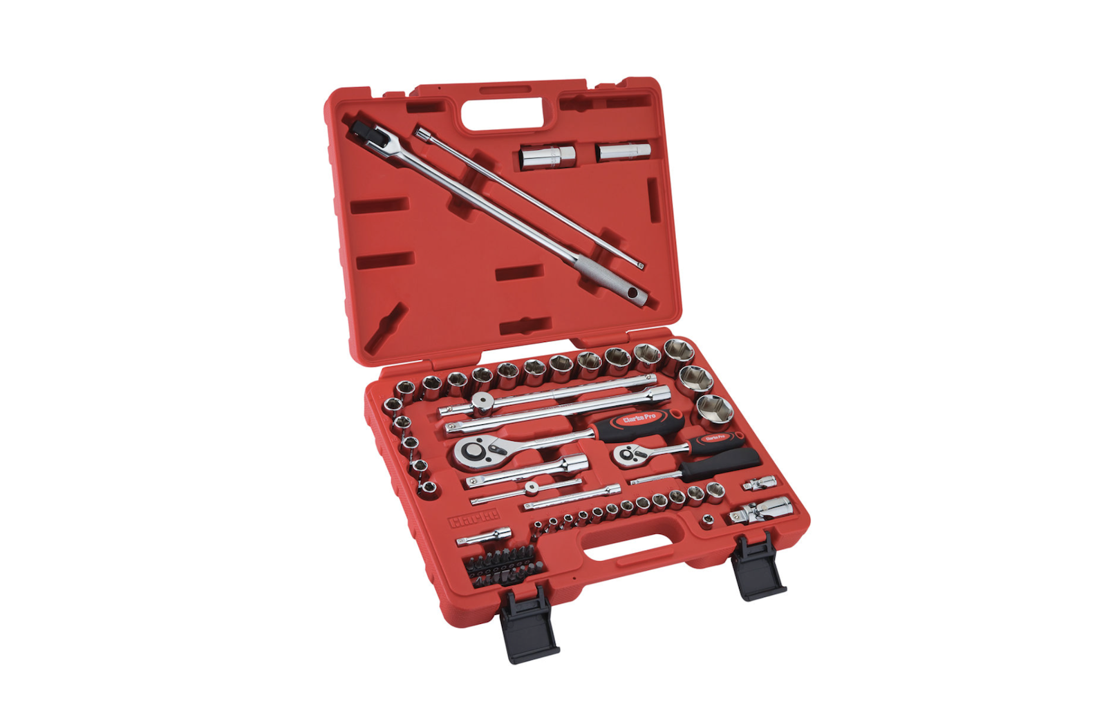 The Clarke PRO389 62-Piece 1/2" & 1/4" Drive Socket & Bit Set