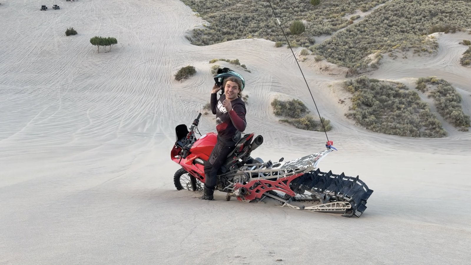 YouTuber turns Ducati Panigale V4 into sand blasting snowmobile