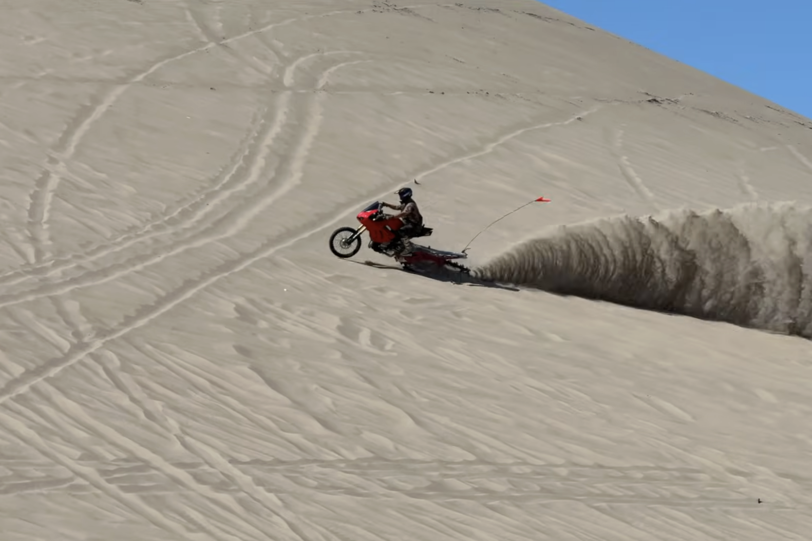 A Ducati Panigale snowmobile dune bike