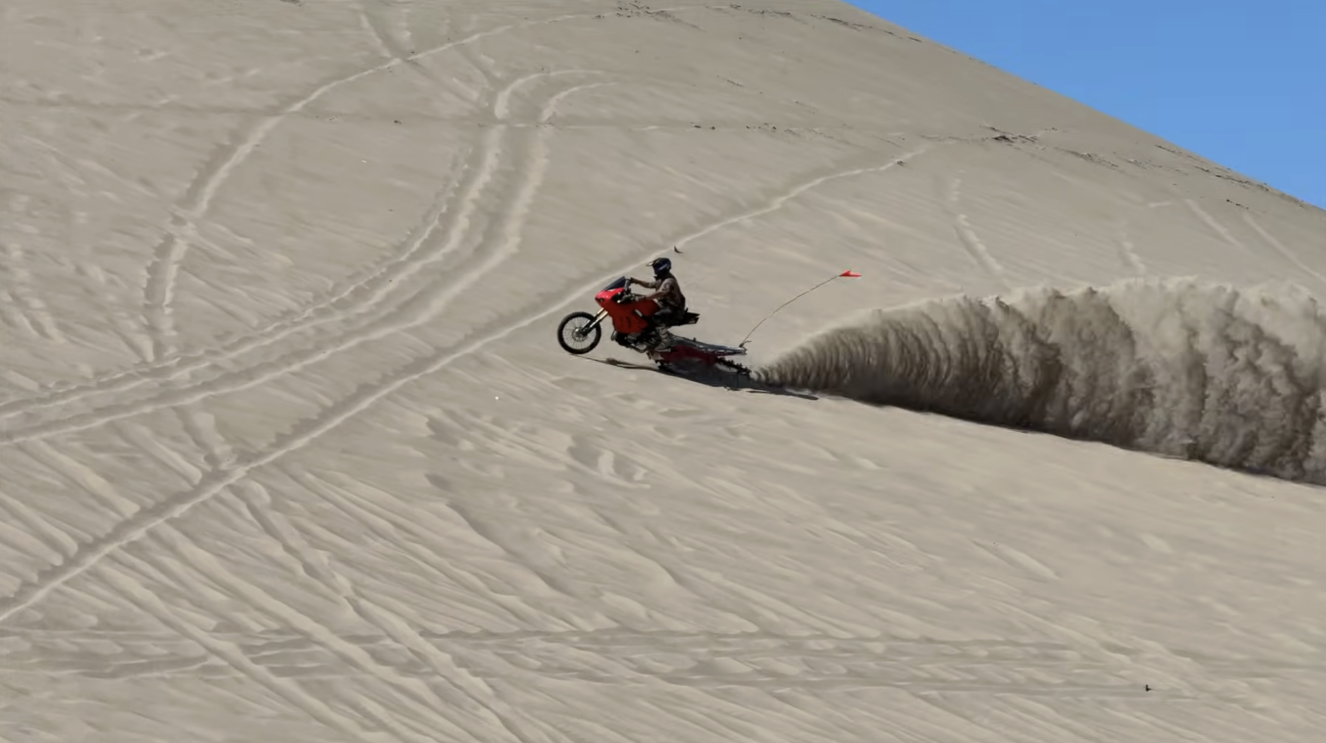 A Ducati Panigale snowmobile dune bike