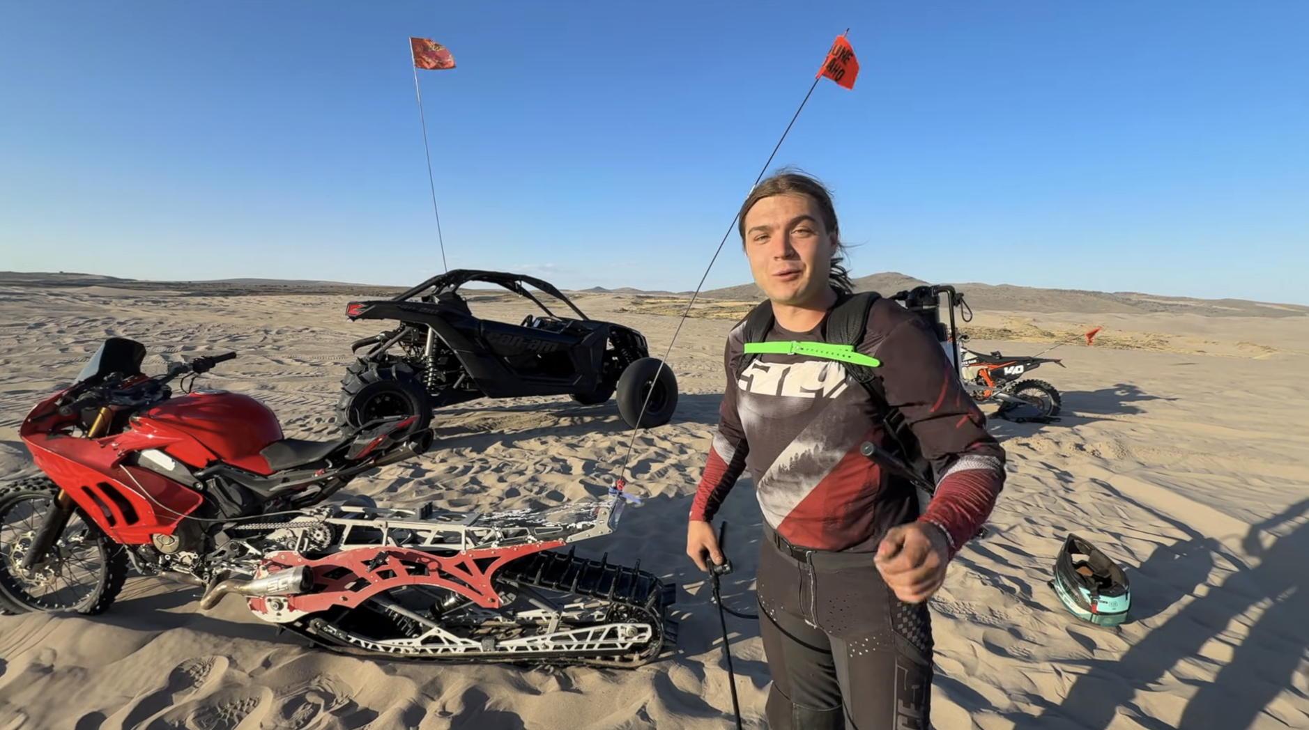 YouTuber turns Ducati Panigale V4 into sand blasting snowmobile
