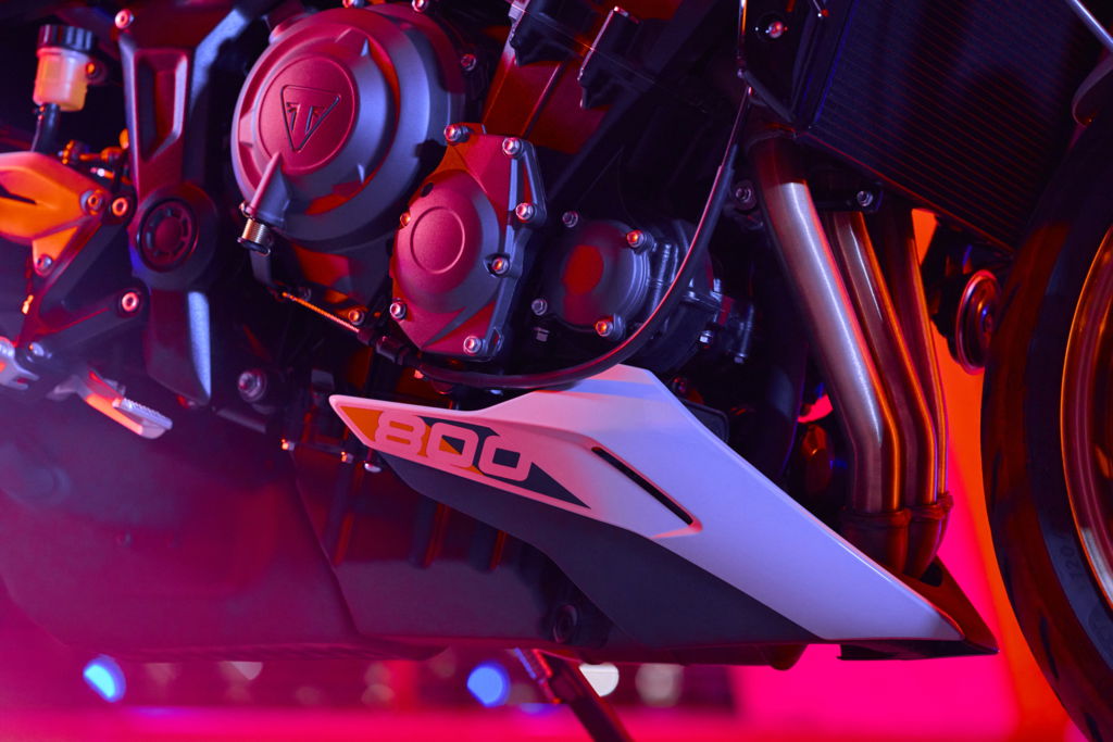The Triumph Trident 800 belly pan