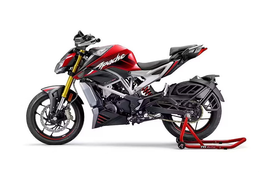 The structure around the rear wheel is a saree guard for the Indian market only