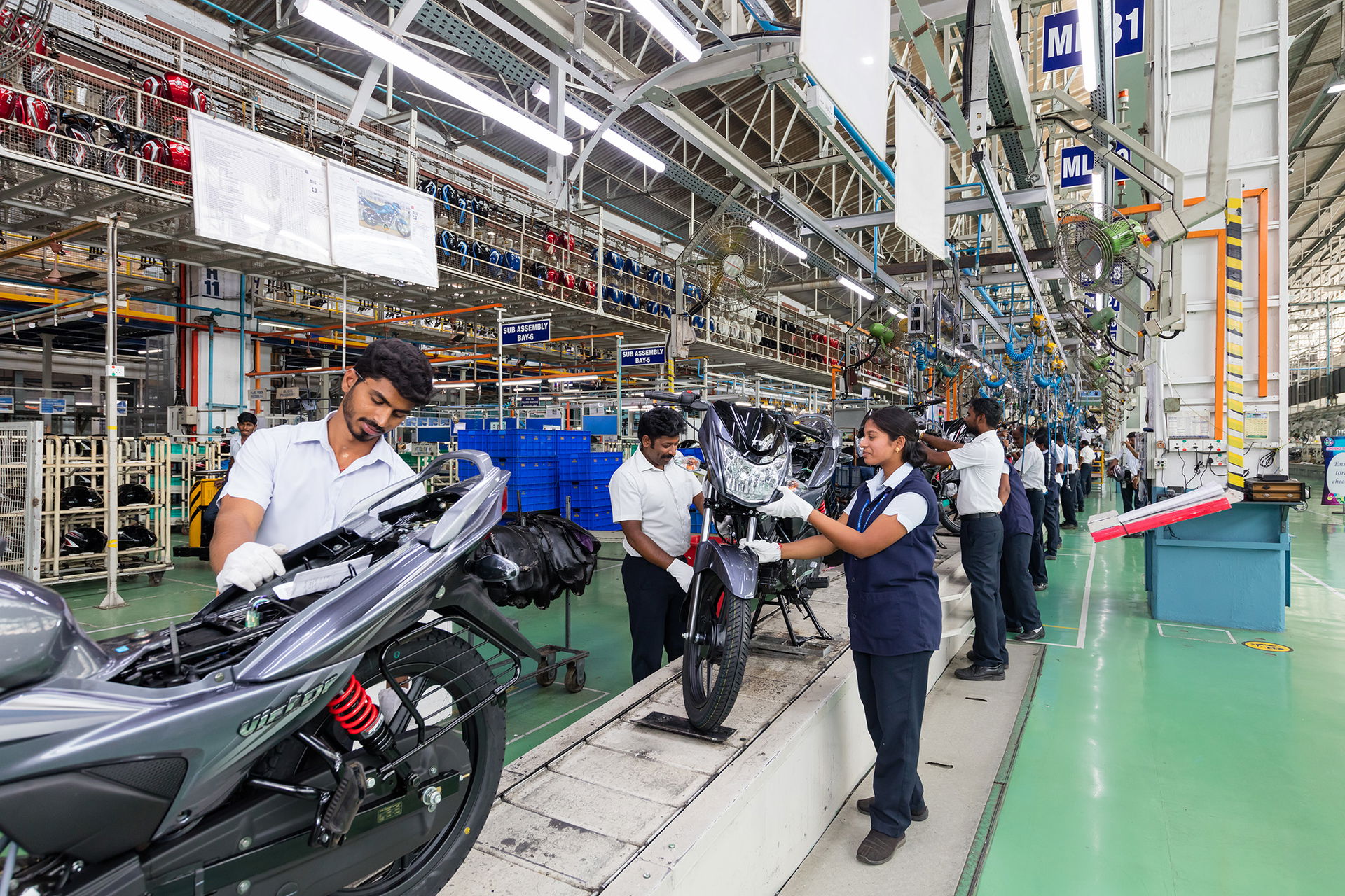 Staff on one of the scooter lines