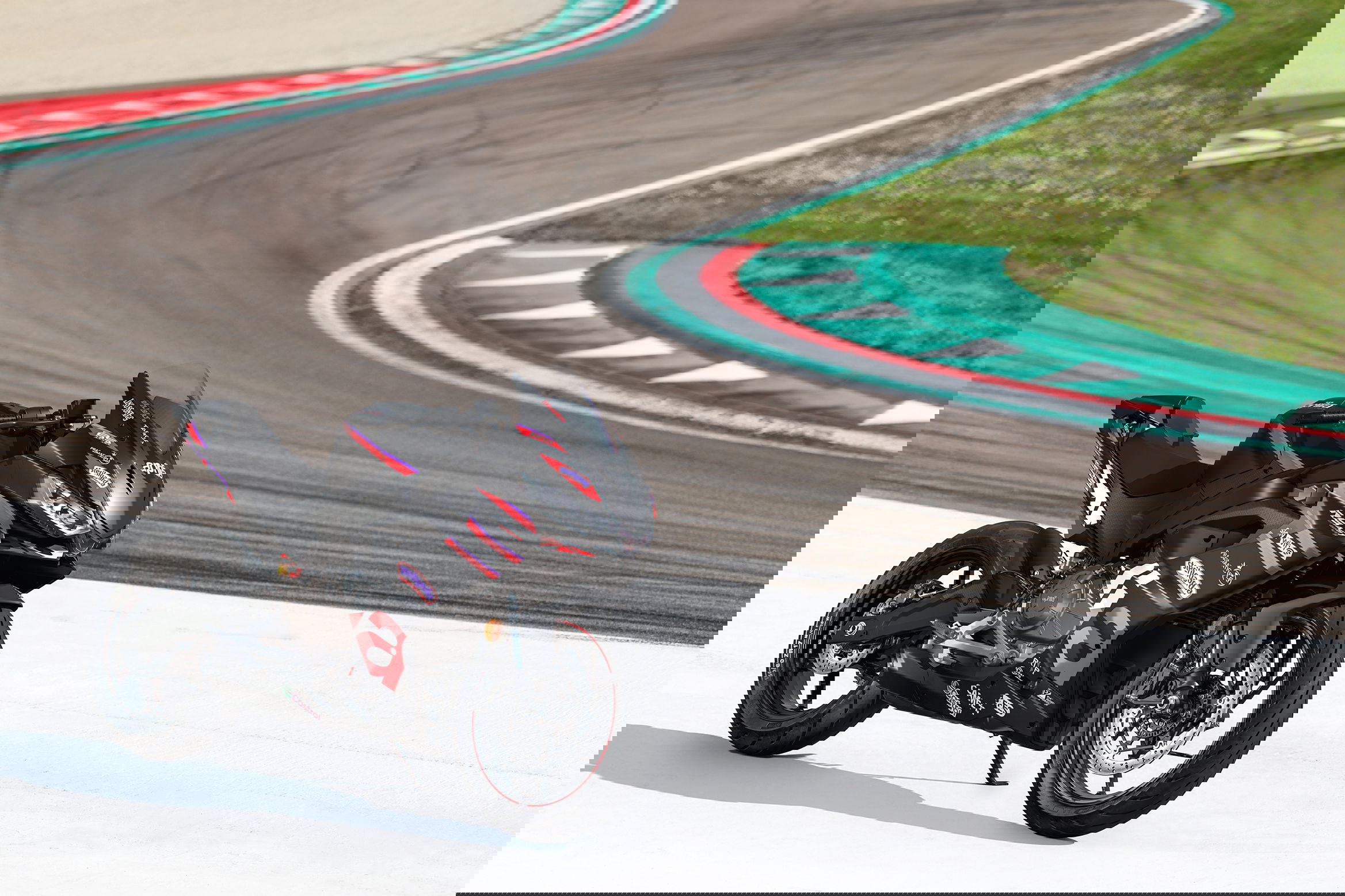 Aprilia's new RS457 GP parked on the side of a track