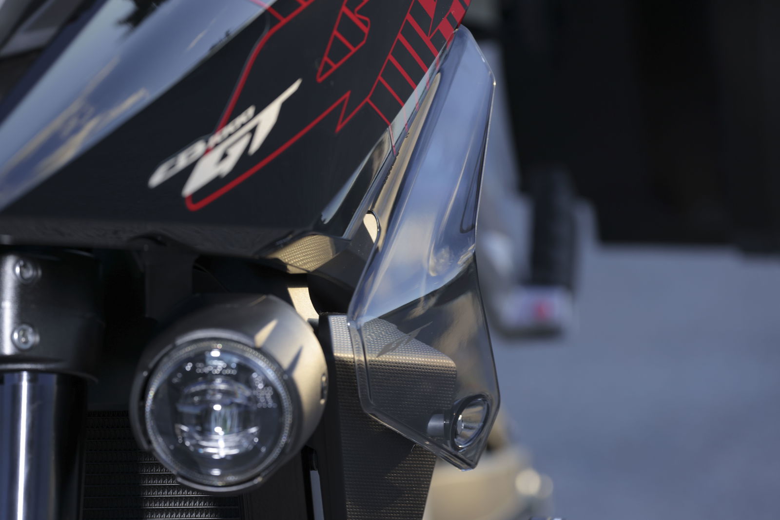 The Honda CB1000GT - the wind defectors seem to make a meaningful difference 