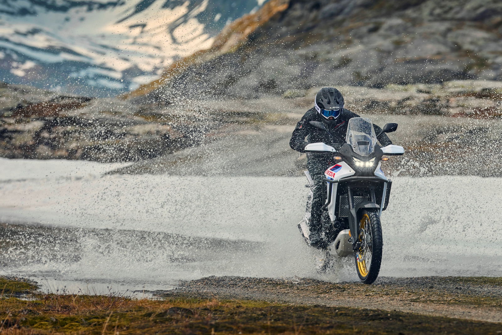 2026 Honda XL750 Transalp riding through water